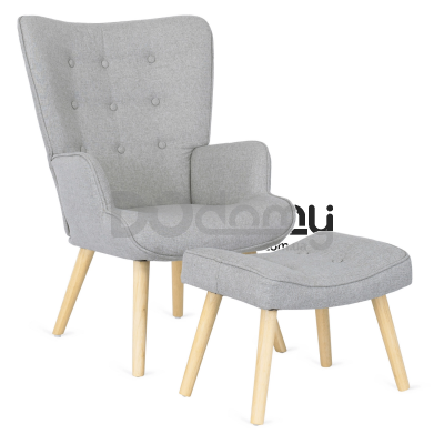 Крісло з підставкою для ніг MEBEL ELITE LOZANO 2 Сірий, фото 1