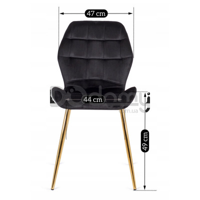 Стул MEBEL ELITE LUCKY Velvet Черный/Золотой, фото 1