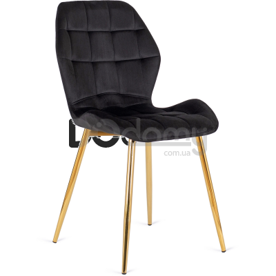 Стул MEBEL ELITE LUCKY Velvet Черный/Золотой, фото 2