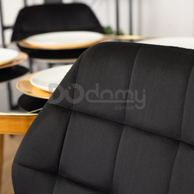 Стул MEBEL ELITE LUCKY Velvet Черный/Золотой, фото 5