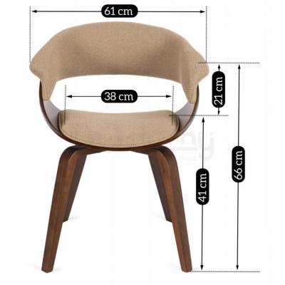 Кресло ELITE GARY 2 Бежевый/Орех, фото 7