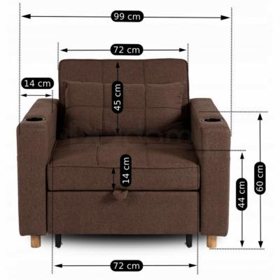 Крісло розкладне ELITE SOLOR коричневий, фото 7