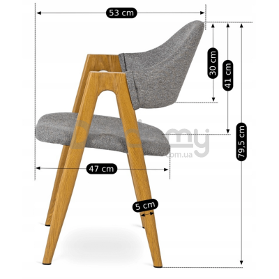 Кресло MEBEL ELITE RUIZ Серый / Дуб, фото 5