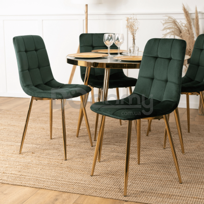 Стілець MEBEL ELITE YORK Зелений / Золотий, фото 3