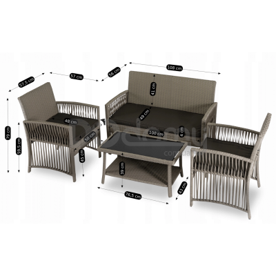 Садовый комплект ELITE FILADELFIA Бежевый / Серый, фото 6