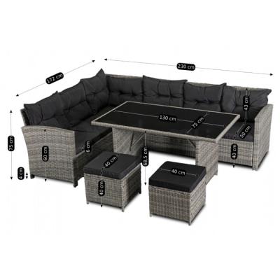 Садовый комплект ELITE DALLAS серый/черный, фото 7