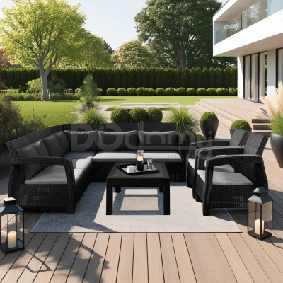 Садовый комплект ELITE INDIANA Черный / Серый, фото 1