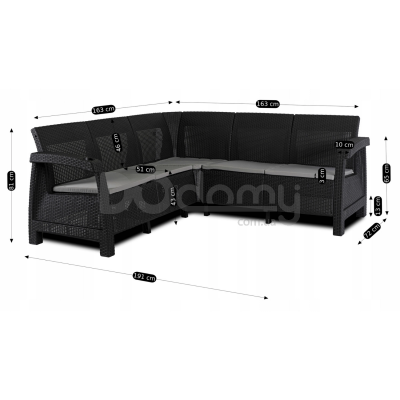 Садовый комплект ELITE INDIANA Черный / Серый, фото 4