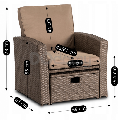 Садовый комплект ELITE FLORYDA Бежевый, фото 5