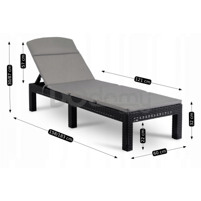 Садовое кресло (шезлонг) ELITE LUIZJANA Черный, фото 8