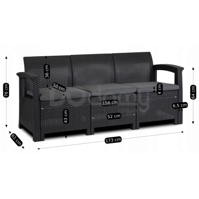 Садовий комплект ELITE BRANDON Чорний / Темно-сірий, фото 4