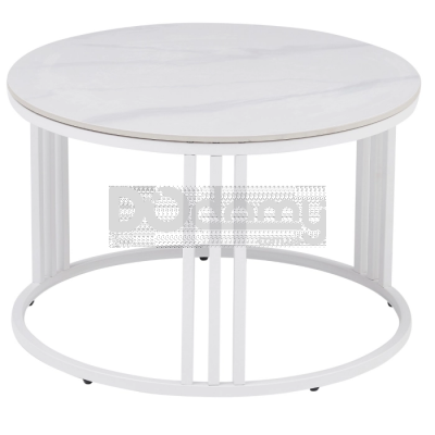 Журнальний стіл MEBEL ELITE KORIN Білий мармур / Білий, фото 1