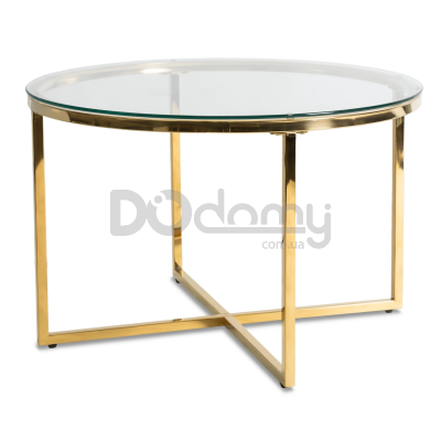 Журнальний стіл MEBEL ELITE FLIP Прозорий / Золотий, фото 2