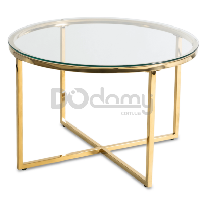 Журнальний стіл MEBEL ELITE FLIP Прозорий / Золотий, фото 3