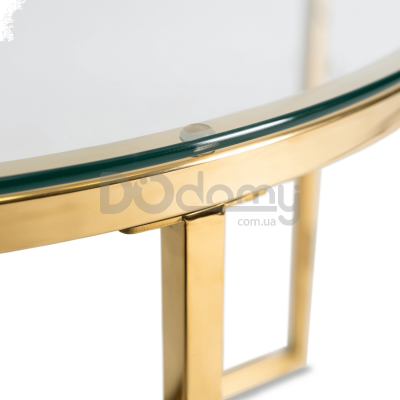 Журнальний стіл MEBEL ELITE FLIP Прозорий / Золотий, фото 4