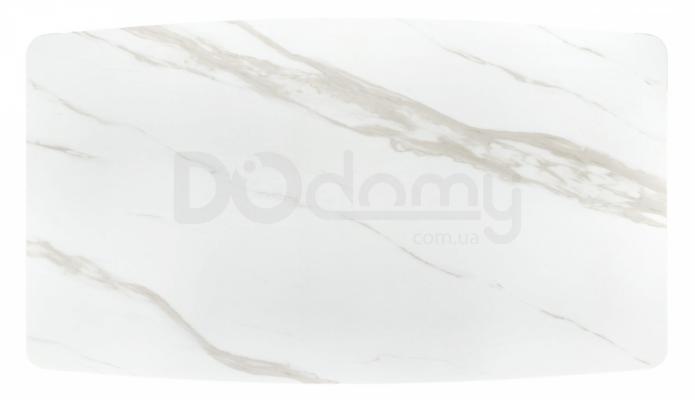 Розкладний стіл HALMAR ALFREDO Білий мармур / Чорний, фото 3