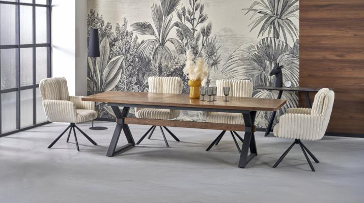 Розкладний стіл HALMAR BARON Горіх / Чорний, фото 1