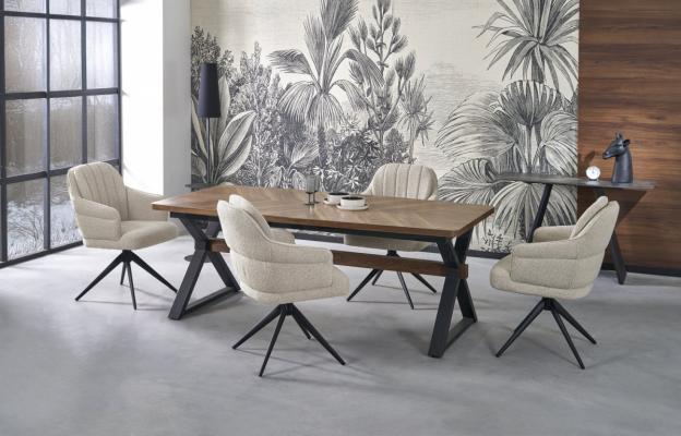 Розкладний стіл HALMAR BARON Горіх / Чорний, фото 2