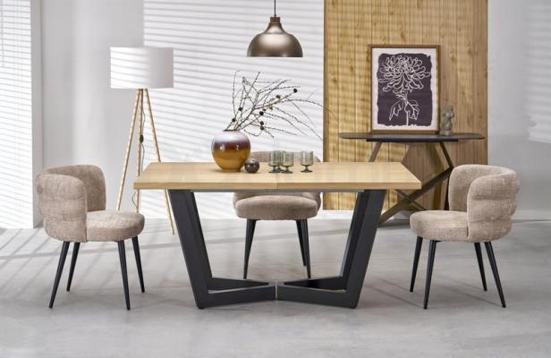 Стол раскладной HALMAR MASSIVE 2 дуб/черный, фото 1