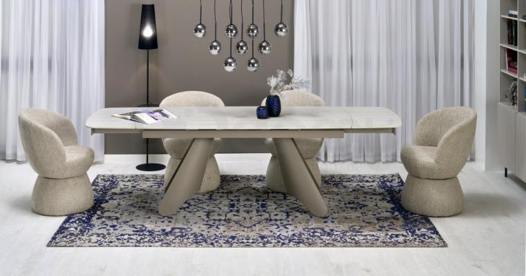 Раскладной стол Halmar SALIX Травертин/Кашемир, фото 1