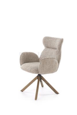 Поворотне крісло HALMAR K-585 Бежевий / Горіх, фото 1