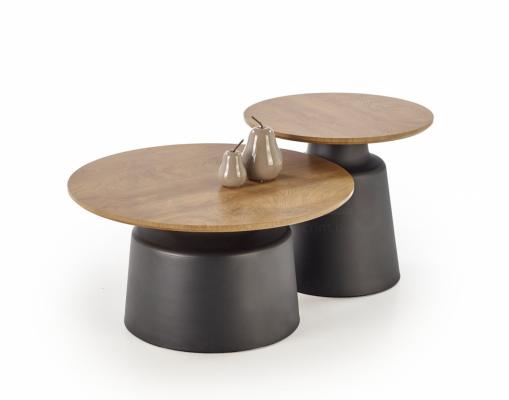 Комплект журнальних столів HALMAR MALOMI Дерево / Чорний, фото 1