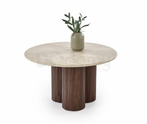 Журнальний стіл HALMAR DOROTEA Травертин / Горіх, фото 1