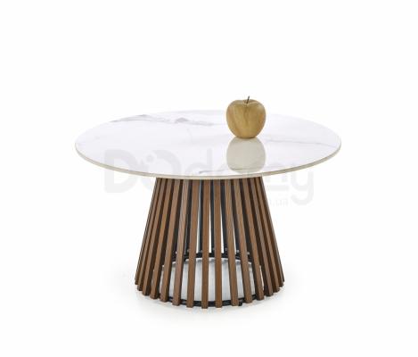 Журнальный стол HALMAR CARINA Бежевый мрамор / Орех, фото 1