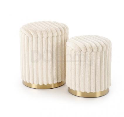 Комплект пуфов HALMAR FIDO кремовый, фото 1