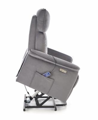 Кресло реклайнер Halmar SEMIR 2 серый, фото 5