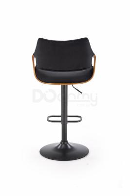 Барный стул HALMAR H-124 Черный / Орех, фото 2