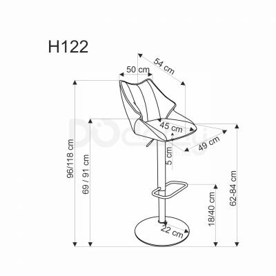 Барний стілець HALMAR H-122 Сірий, фото 2