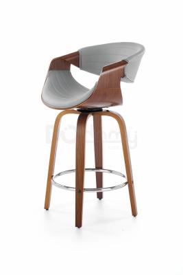 Полубарный стул HALMAR H-123 Серый / Орех, фото 4