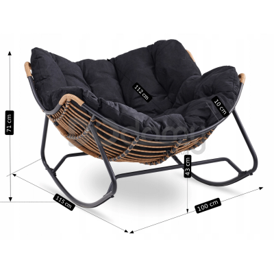 Крісло-гойдалка ELITE ELTON Чорний, фото 3