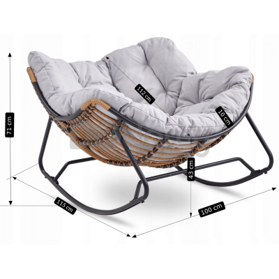 Крісло-гойдалка ELITE ELTON Сірий, фото 3