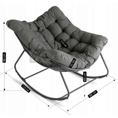 Крісло-гойдалка ELITE LAREDO Сірий, фото 5