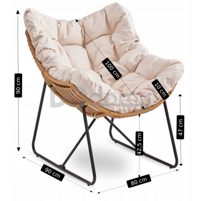 Кресло садовое ELITE FIN Бежевый, фото 4