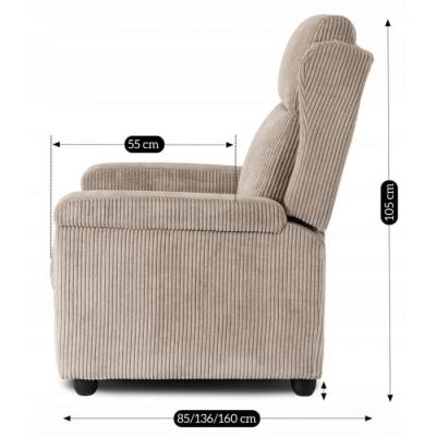 Крісло реклайнер ELITE SPENCER бежевий, фото 9