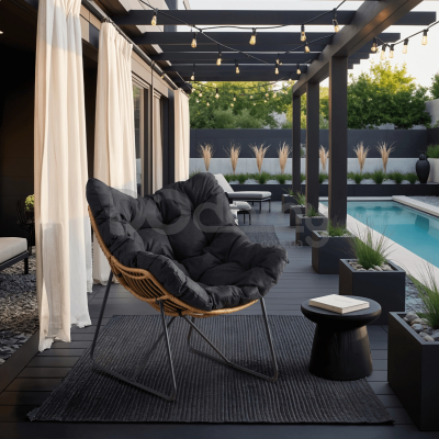 Крісло садове ELITE FIN Чорний, фото 1