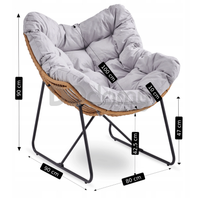 Кресло садовое ELITE FIN Серый, фото 4