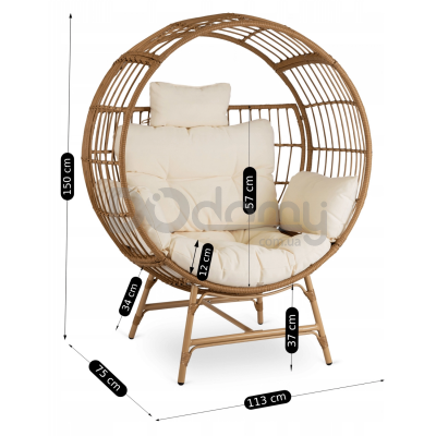 Крісло садове ELITE TAMPA Бежевий, фото 4