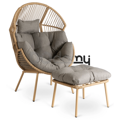 Крісло садове з підставкою ELITE PORTLAND Сірий, фото 2