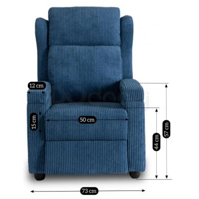 Кресло реклайнер ELITE SPENCER синий, фото 7
