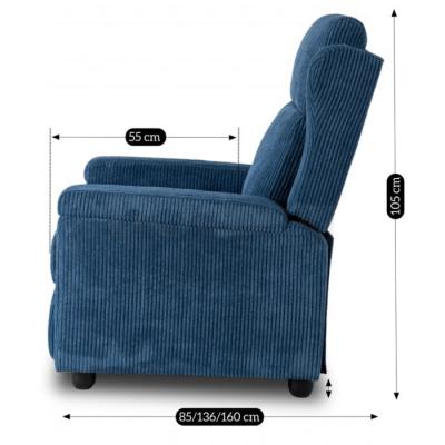 Кресло реклайнер ELITE SPENCER синий, фото 8