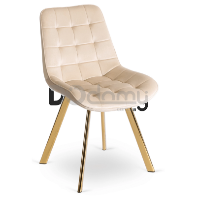 Стілець ELITE DEVI Кремовий / Золотий, фото 5