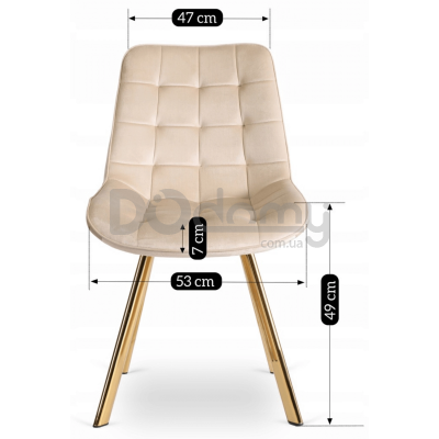 Стілець ELITE DEVI Кремовий / Золотий, фото 6
