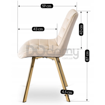 Стілець ELITE DEVI Кремовий / Золотий, фото 7