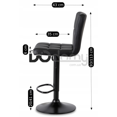 Барный стул MEBEL ELITE NERO Черный Экокожа, фото 7