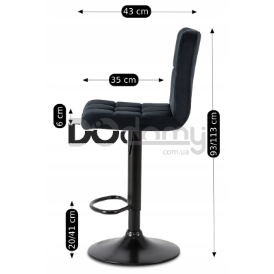 Барный стул MEBEL ELITE NERO Черный Welurowy, фото 3