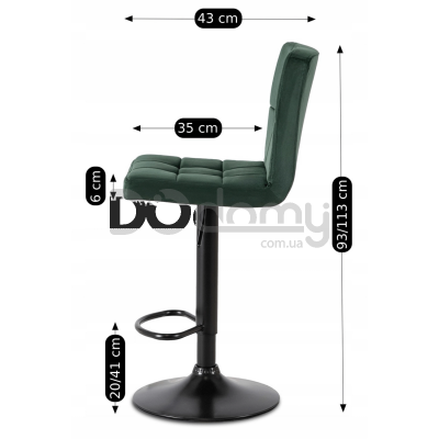 Барный стул MEBEL ELITE NERO Зеленый Welurowy, фото 4
